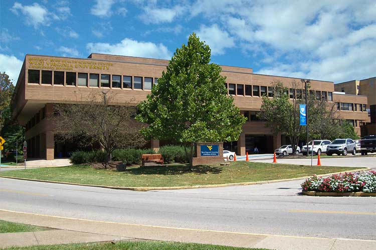 The exterior of the Robert C. Byrd Health Sciences Center Charleston Division building.